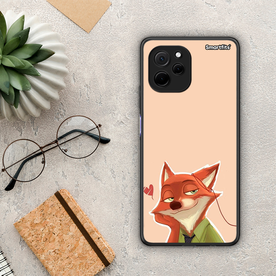 Θήκη Huawei Nova Y61 Nick Wilde And Judy Hopps Love 1 από τη Smartfits με σχέδιο στο πίσω μέρος και μαύρο περίβλημα | Huawei Nova Y61 Nick Wilde And Judy Hopps Love 1 Case with Colorful Back and Black Bezels