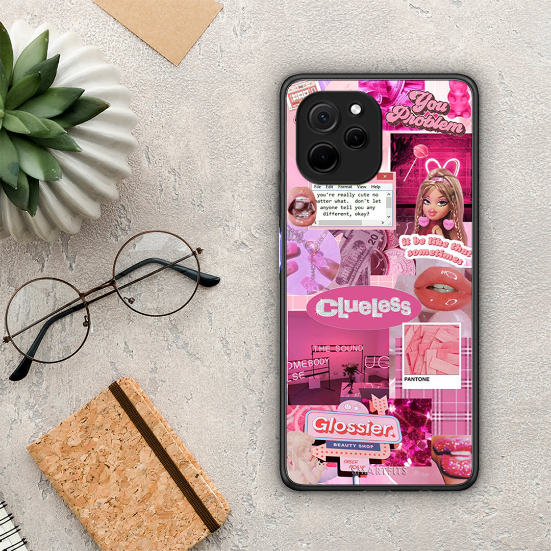 Θήκη Huawei Nova Y61 Pink Love από τη Smartfits με σχέδιο στο πίσω μέρος και μαύρο περίβλημα | Huawei Nova Y61 Pink Love Case with Colorful Back and Black Bezels