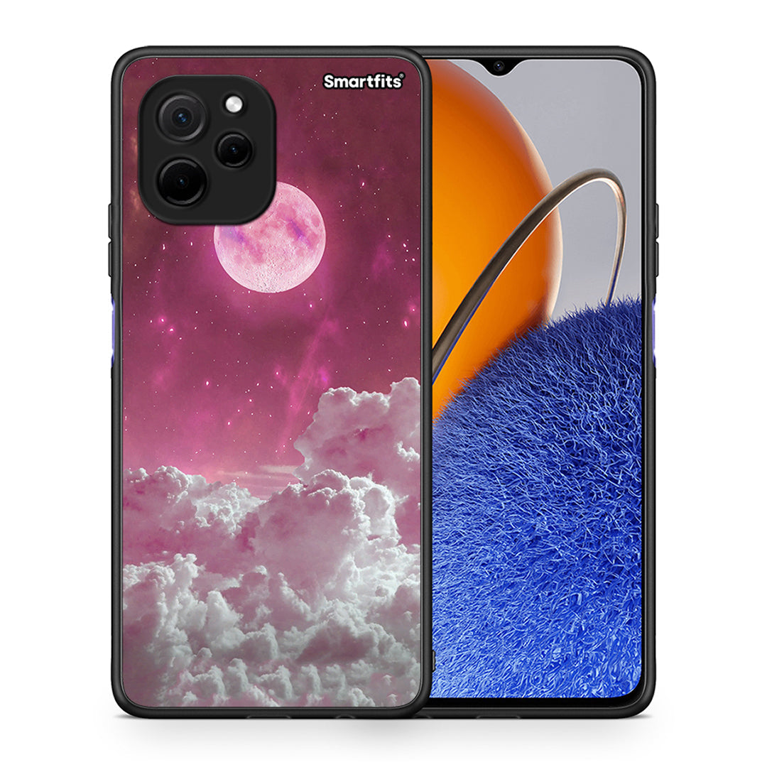 Θήκη Huawei Nova Y61 Pink Moon από τη Smartfits με σχέδιο στο πίσω μέρος και μαύρο περίβλημα | Huawei Nova Y61 Pink Moon Case with Colorful Back and Black Bezels