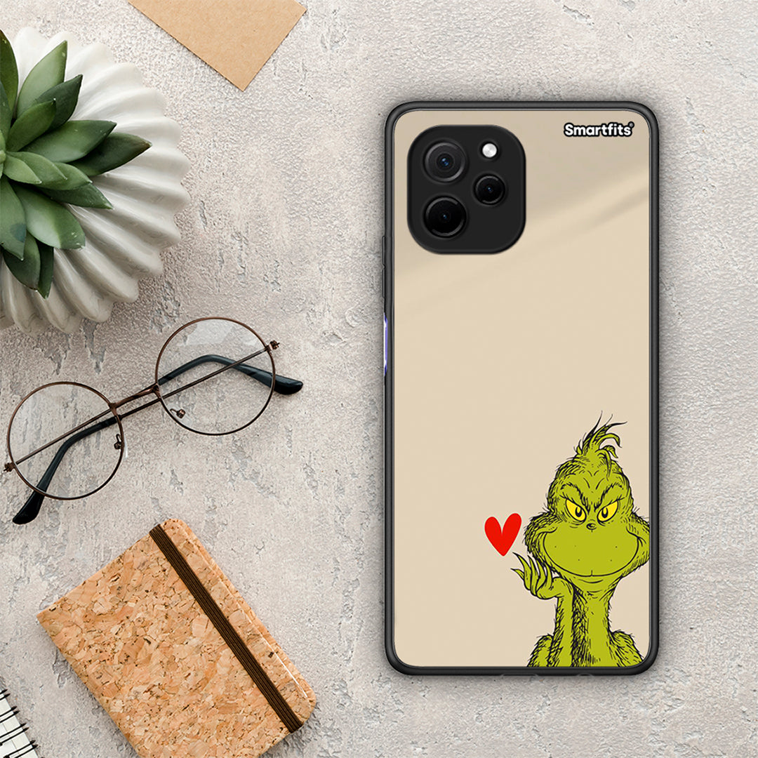 Θήκη Huawei Nova Y61 Xmas Grinch από τη Smartfits με σχέδιο στο πίσω μέρος και μαύρο περίβλημα | Huawei Nova Y61 Xmas Grinch Case with Colorful Back and Black Bezels