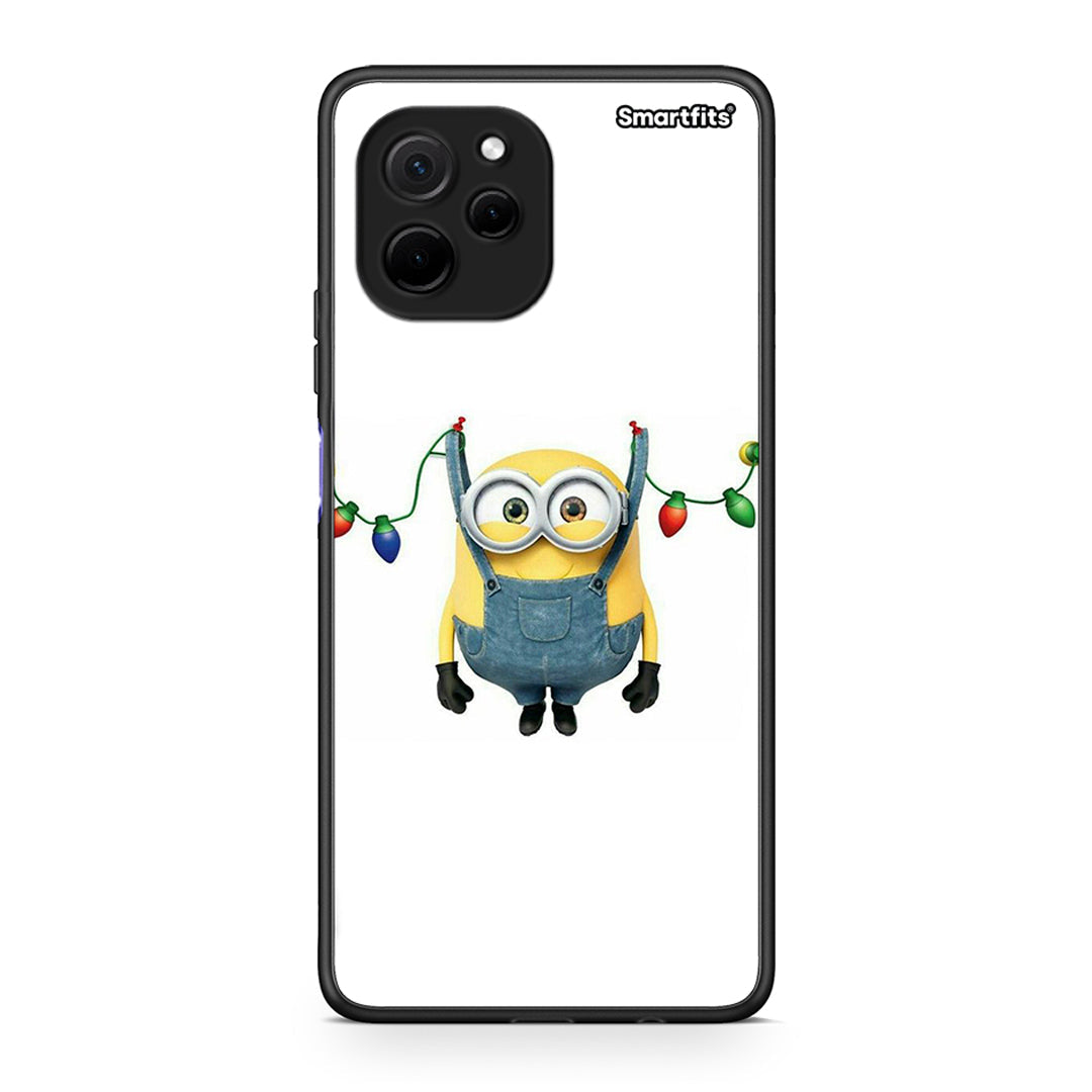 Θήκη Huawei Nova Y61 Xmas Minion Lights από τη Smartfits με σχέδιο στο πίσω μέρος και μαύρο περίβλημα | Huawei Nova Y61 Xmas Minion Lights Case with Colorful Back and Black Bezels