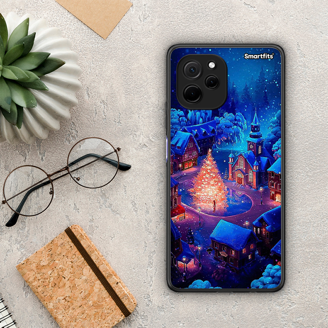 Θήκη Huawei Nova Y61 Xmas Village από τη Smartfits με σχέδιο στο πίσω μέρος και μαύρο περίβλημα | Huawei Nova Y61 Xmas Village Case with Colorful Back and Black Bezels