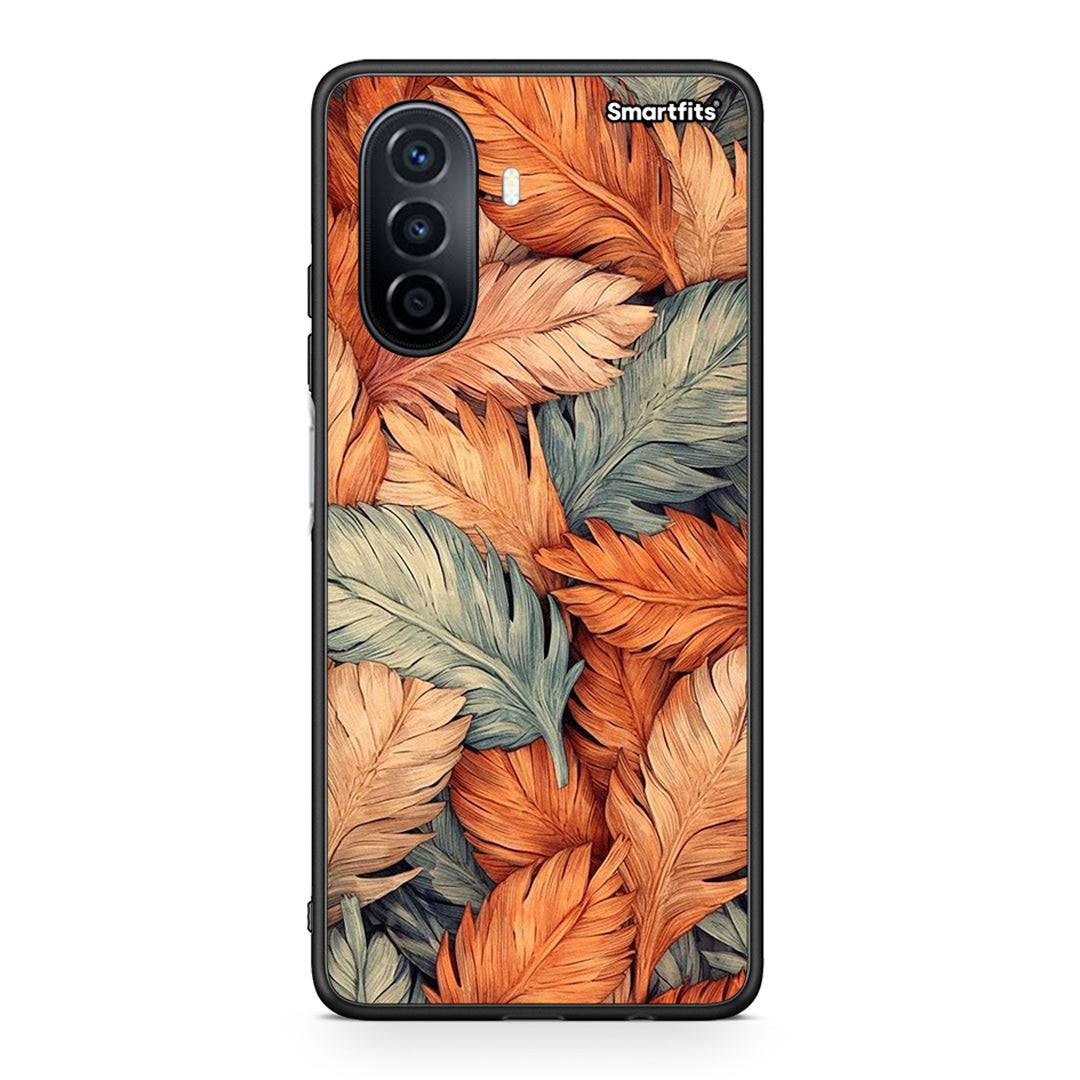 Huawei Nova Y70 Autumn Leaves θήκη από τη Smartfits με σχέδιο στο πίσω μέρος και μαύρο περίβλημα | Smartphone case with colorful back and black bezels by Smartfits