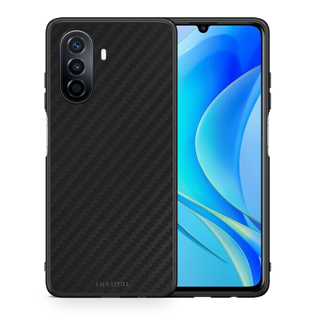 Θήκη Huawei Nova Y70 Carbon Black από τη Smartfits με σχέδιο στο πίσω μέρος και μαύρο περίβλημα | Huawei Nova Y70 Carbon Black case with colorful back and black bezels