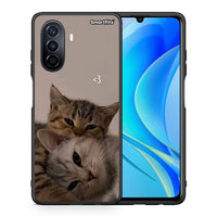 Thumbnail for Θήκη Huawei Nova Y70 Cats In Love από τη Smartfits με σχέδιο στο πίσω μέρος και μαύρο περίβλημα | Huawei Nova Y70 Cats In Love case with colorful back and black bezels