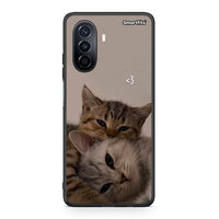 Thumbnail for Huawei Nova Y70 Cats In Love θήκη από τη Smartfits με σχέδιο στο πίσω μέρος και μαύρο περίβλημα | Smartphone case with colorful back and black bezels by Smartfits