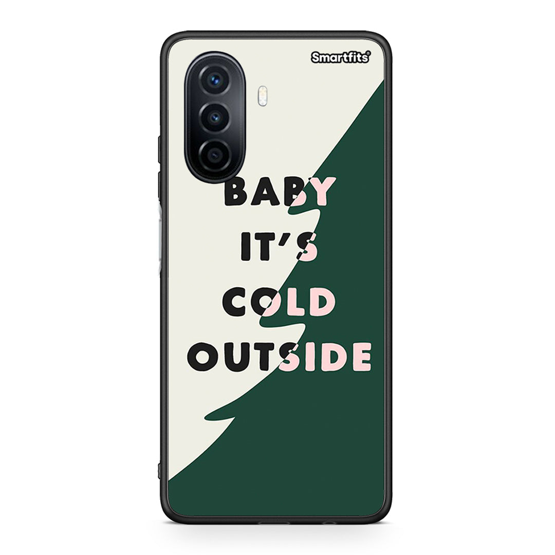 Huawei Nova Y70 Cold Outside θήκη από τη Smartfits με σχέδιο στο πίσω μέρος και μαύρο περίβλημα | Smartphone case with colorful back and black bezels by Smartfits