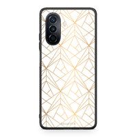 Thumbnail for 111 - Huawei Nova Y70 Luxury White Geometric case, cover, bumper