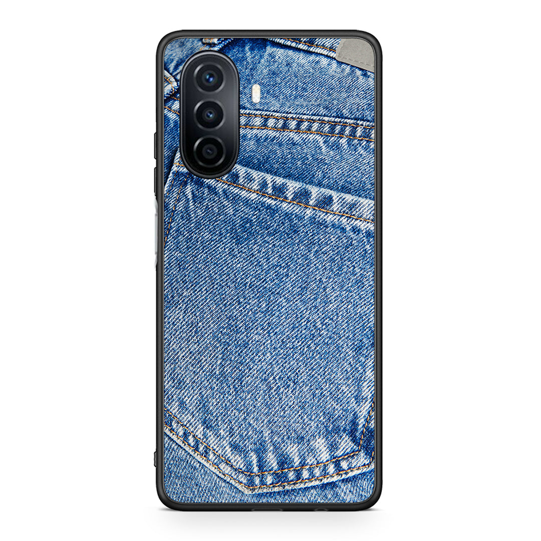 Huawei Nova Y70 Jeans Pocket θήκη από τη Smartfits με σχέδιο στο πίσω μέρος και μαύρο περίβλημα | Smartphone case with colorful back and black bezels by Smartfits