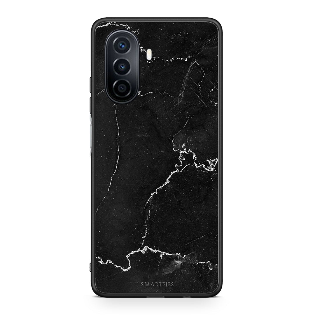 Huawei Nova Y70 Marble Black θήκη από τη Smartfits με σχέδιο στο πίσω μέρος και μαύρο περίβλημα | Smartphone case with colorful back and black bezels by Smartfits