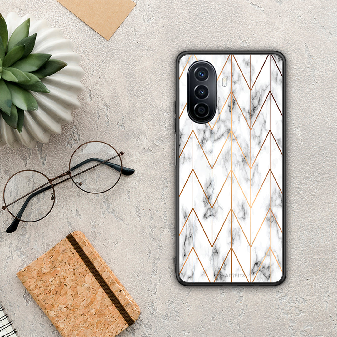 Marble Gold Geometric - Huawei Nova Y70 / Y70 Plus case