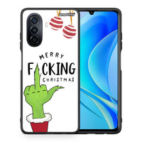 Thumbnail for Θήκη Huawei Nova Y70 Merry F Xmas από τη Smartfits με σχέδιο στο πίσω μέρος και μαύρο περίβλημα | Huawei Nova Y70 Merry F Xmas case with colorful back and black bezels