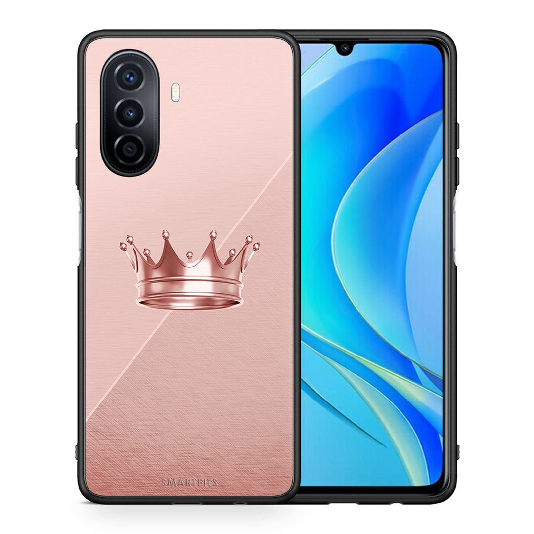 Θήκη Huawei Nova Y70 Crown Minimal από τη Smartfits με σχέδιο στο πίσω μέρος και μαύρο περίβλημα | Huawei Nova Y70 Crown Minimal case with colorful back and black bezels