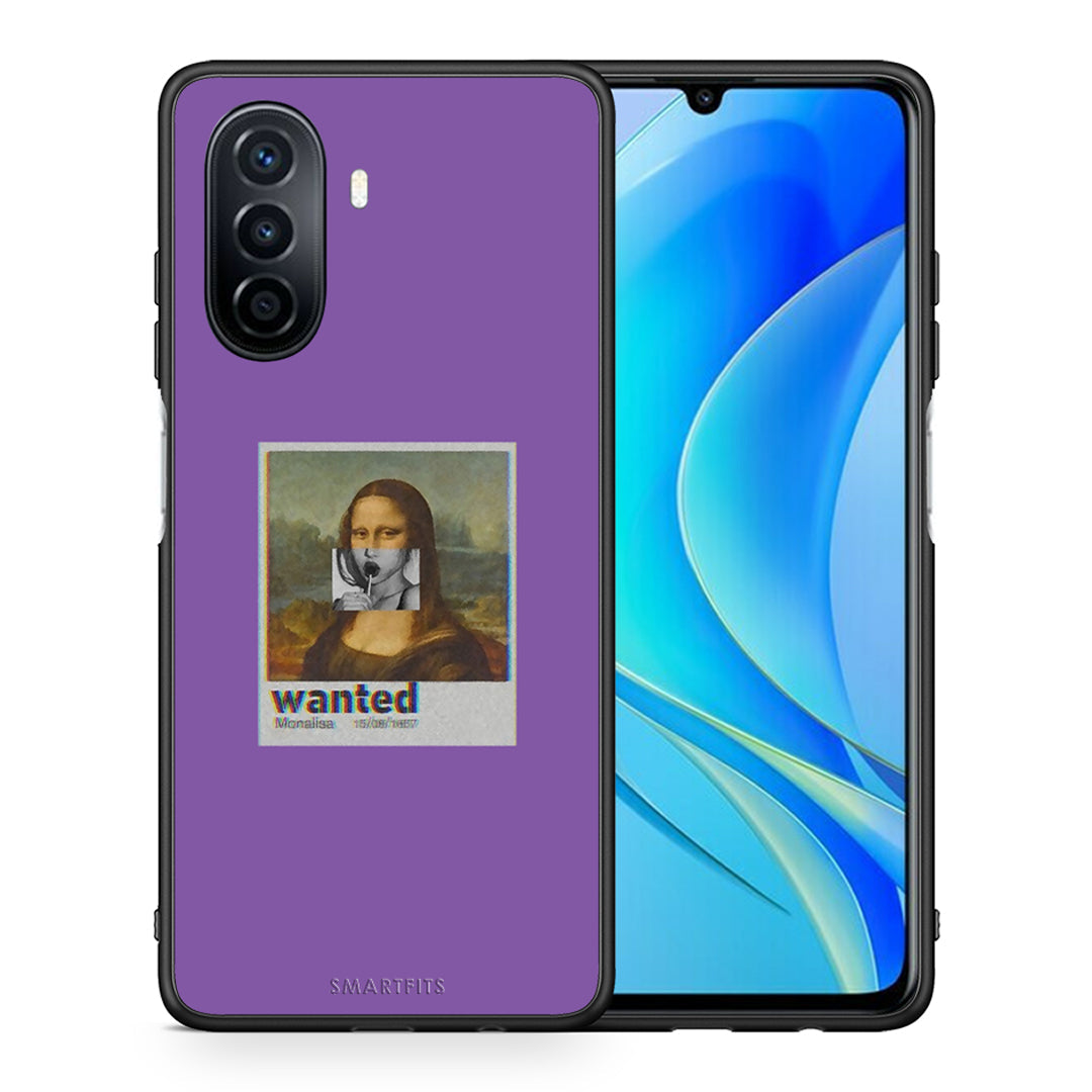 Θήκη Huawei Nova Y70 Monalisa Popart από τη Smartfits με σχέδιο στο πίσω μέρος και μαύρο περίβλημα | Huawei Nova Y70 Monalisa Popart case with colorful back and black bezels