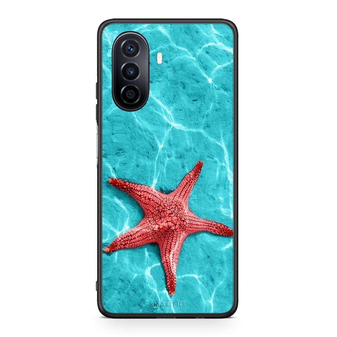 Huawei Nova Y70 Red Starfish Θήκη από τη Smartfits με σχέδιο στο πίσω μέρος και μαύρο περίβλημα | Smartphone case with colorful back and black bezels by Smartfits