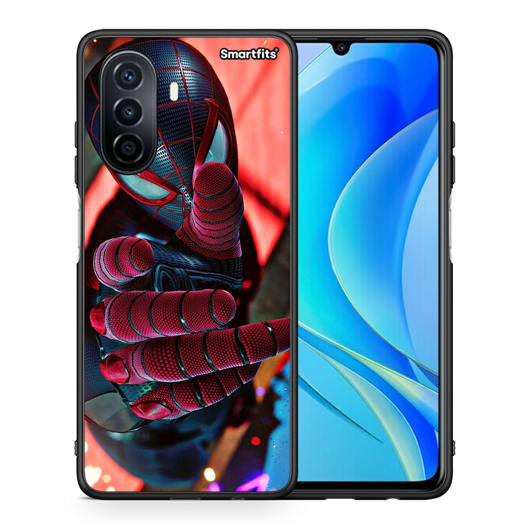 Θήκη Huawei Nova Y70 Spider Hand από τη Smartfits με σχέδιο στο πίσω μέρος και μαύρο περίβλημα | Huawei Nova Y70 Spider Hand case with colorful back and black bezels