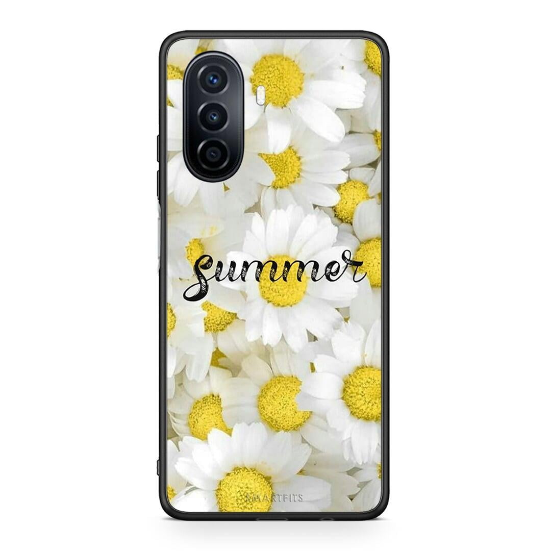 Huawei Nova Y70 Summer Daisies Θήκη από τη Smartfits με σχέδιο στο πίσω μέρος και μαύρο περίβλημα | Smartphone case with colorful back and black bezels by Smartfits