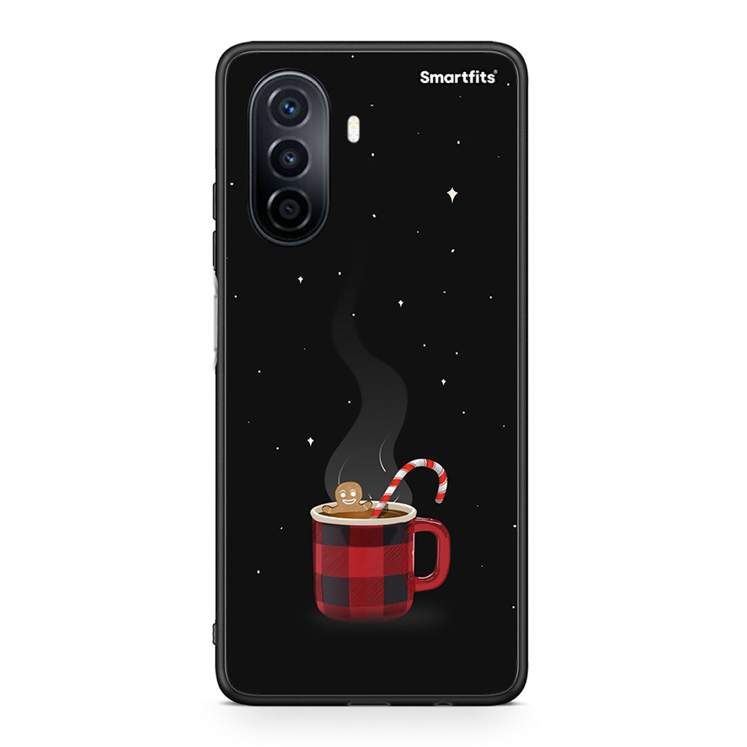 Huawei Nova Y70 Xmas Bathing θήκη από τη Smartfits με σχέδιο στο πίσω μέρος και μαύρο περίβλημα | Smartphone case with colorful back and black bezels by Smartfits