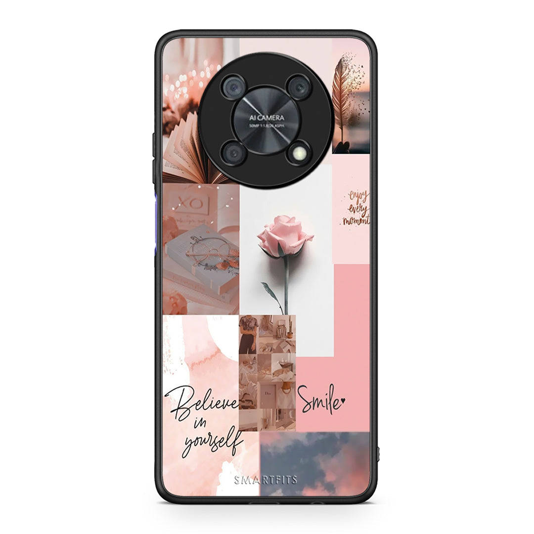 Huawei Nova Y90 Aesthetic Collage θήκη από τη Smartfits με σχέδιο στο πίσω μέρος και μαύρο περίβλημα | Smartphone case with colorful back and black bezels by Smartfits