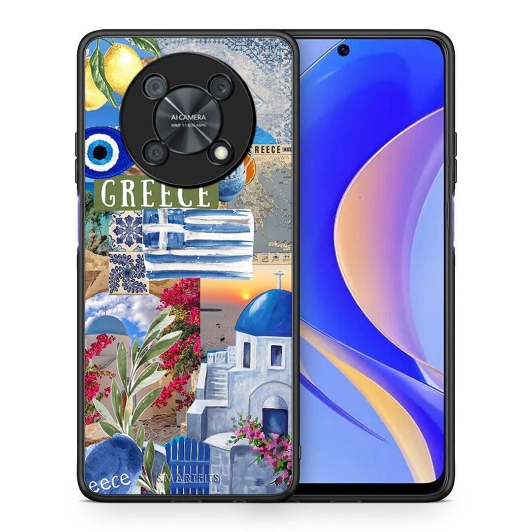 Θήκη Huawei Nova Y90 All Greek από τη Smartfits με σχέδιο στο πίσω μέρος και μαύρο περίβλημα | Huawei Nova Y90 All Greek case with colorful back and black bezels