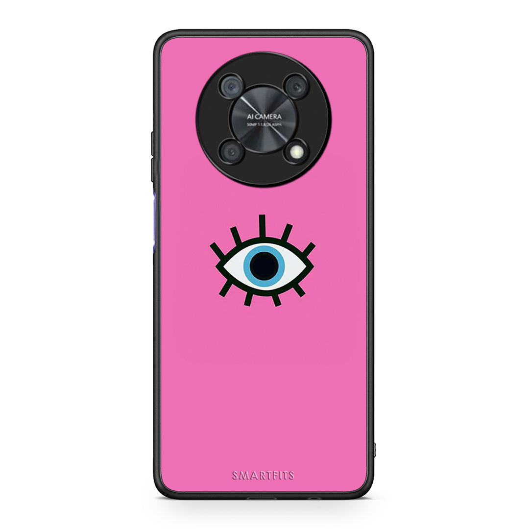 Huawei Nova Y90 Blue Eye Pink θήκη από τη Smartfits με σχέδιο στο πίσω μέρος και μαύρο περίβλημα | Smartphone case with colorful back and black bezels by Smartfits