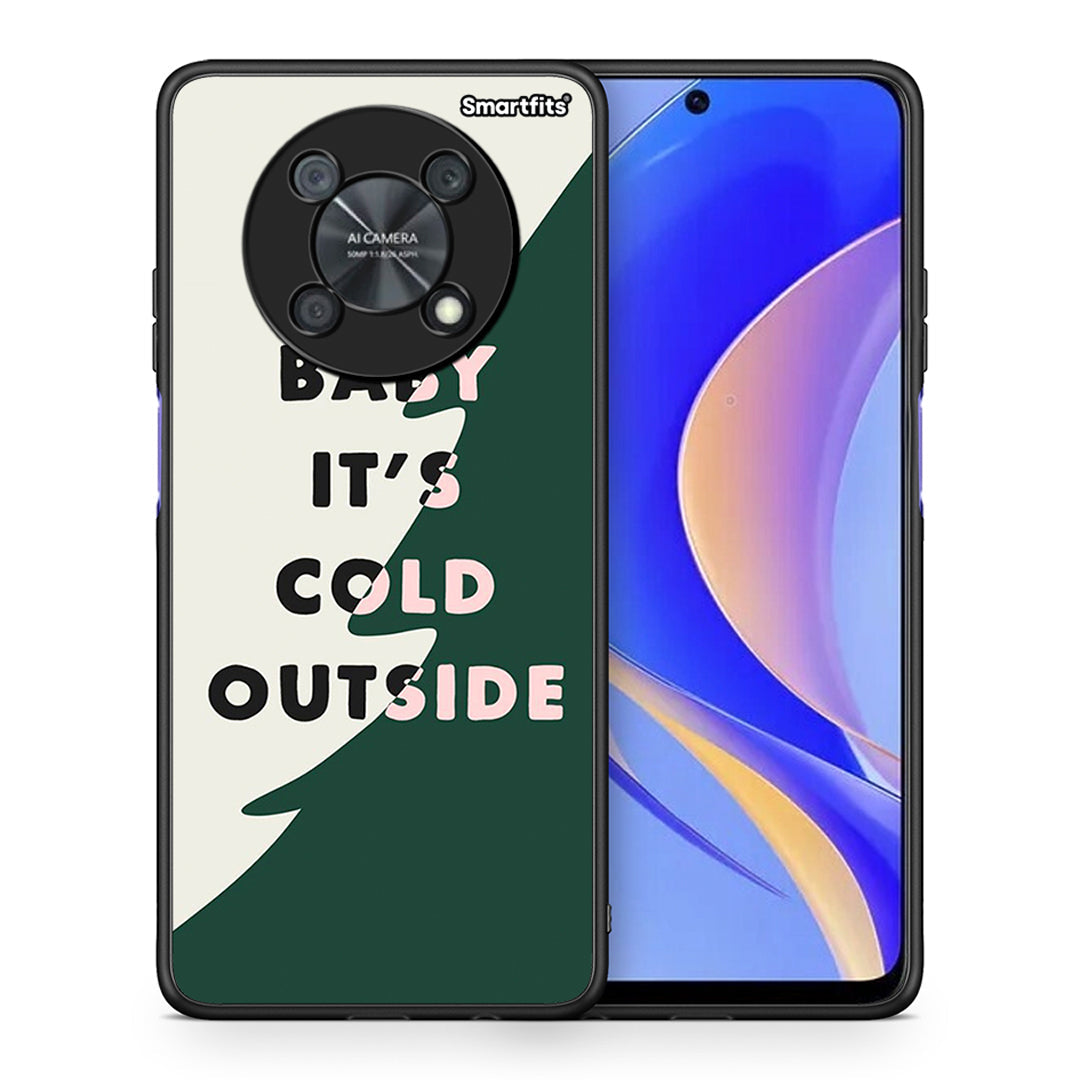 Θήκη Huawei Nova Y90 Cold Outside από τη Smartfits με σχέδιο στο πίσω μέρος και μαύρο περίβλημα | Huawei Nova Y90 Cold Outside case with colorful back and black bezels