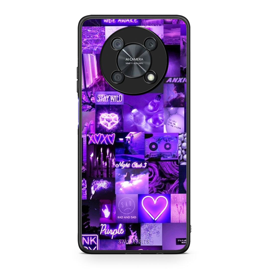 Huawei Nova Y90 Collage Stay Wild Θήκη Αγίου Βαλεντίνου από τη Smartfits με σχέδιο στο πίσω μέρος και μαύρο περίβλημα | Smartphone case with colorful back and black bezels by Smartfits