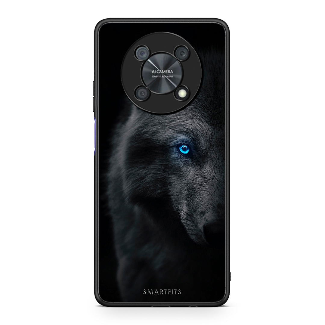 Huawei Nova Y90 Dark Wolf θήκη από τη Smartfits με σχέδιο στο πίσω μέρος και μαύρο περίβλημα | Smartphone case with colorful back and black bezels by Smartfits