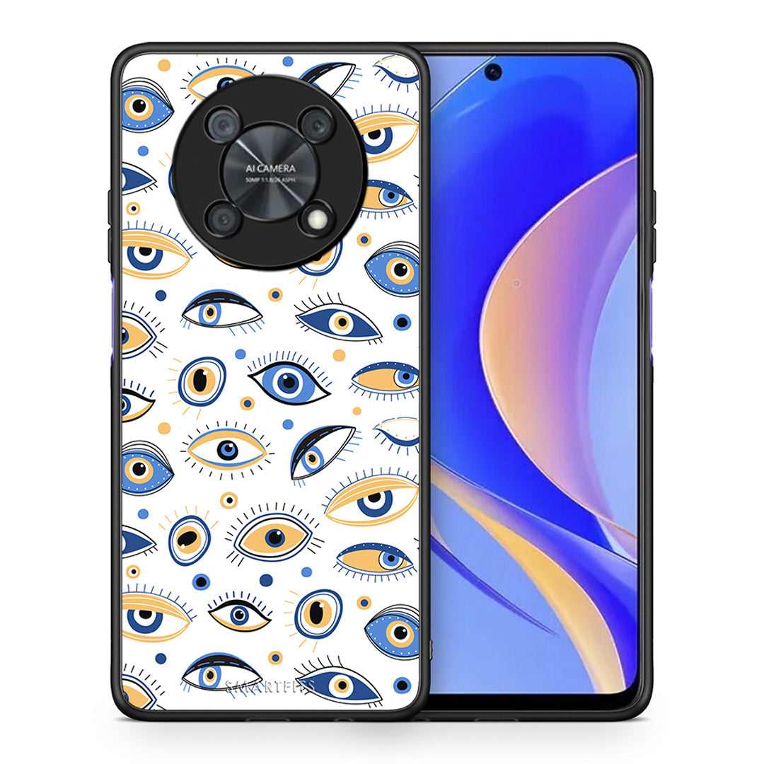 Θήκη Huawei Nova Y90 Ftou Ftou από τη Smartfits με σχέδιο στο πίσω μέρος και μαύρο περίβλημα | Huawei Nova Y90 Ftou Ftou case with colorful back and black bezels