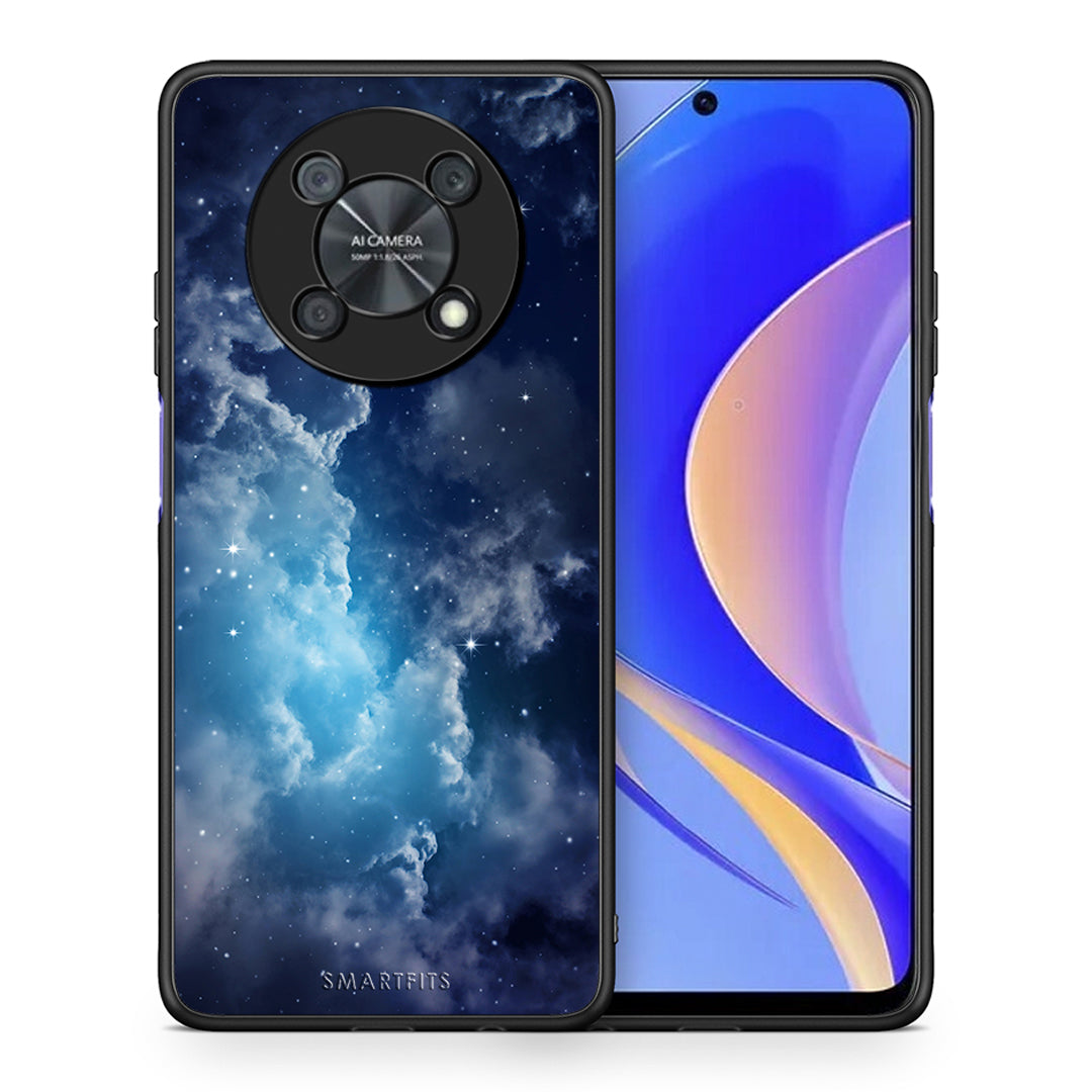 Θήκη Huawei Nova Y90 Blue Sky Galaxy από τη Smartfits με σχέδιο στο πίσω μέρος και μαύρο περίβλημα | Huawei Nova Y90 Blue Sky Galaxy case with colorful back and black bezels