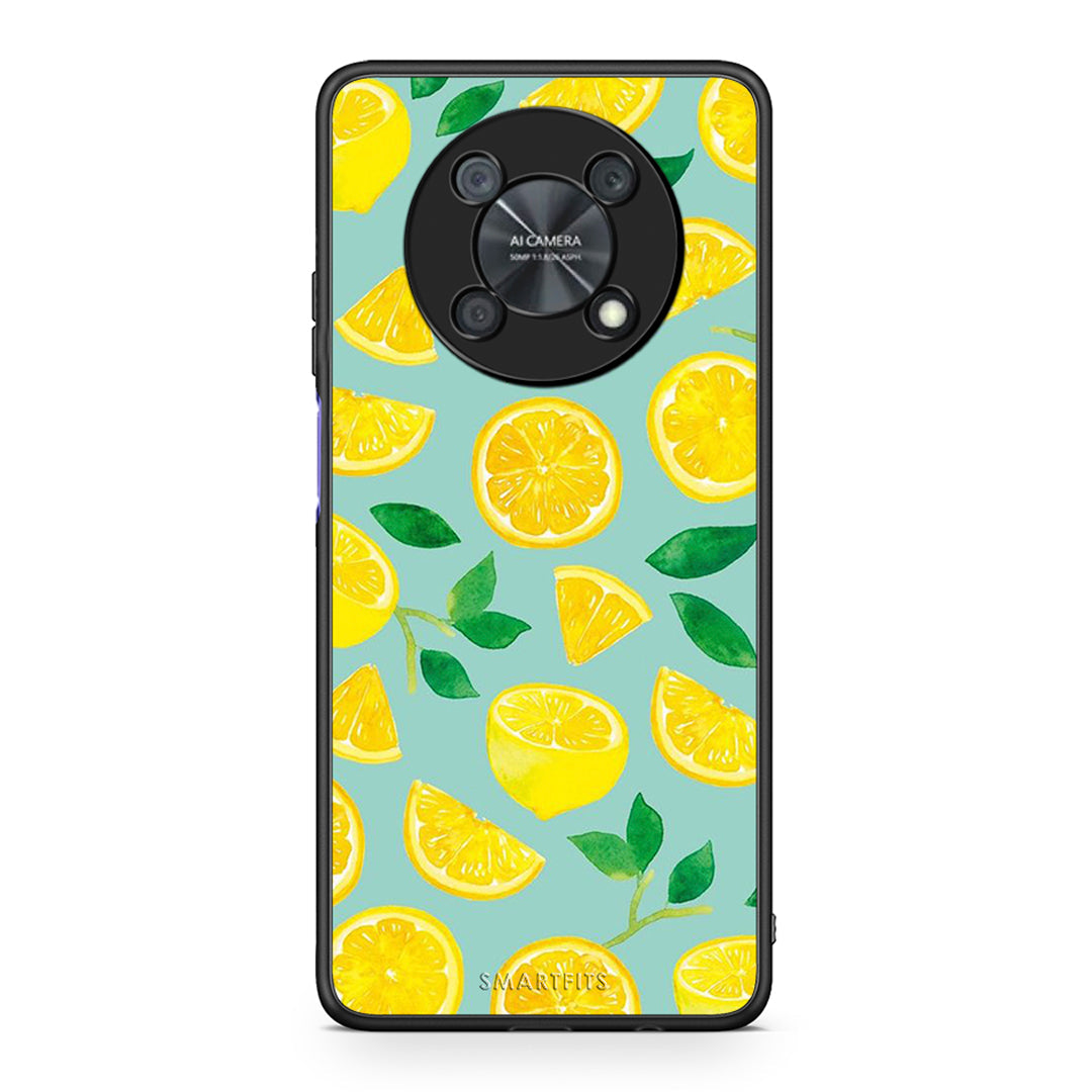Huawei Nova Y90 Lemons θήκη από τη Smartfits με σχέδιο στο πίσω μέρος και μαύρο περίβλημα | Smartphone case with colorful back and black bezels by Smartfits