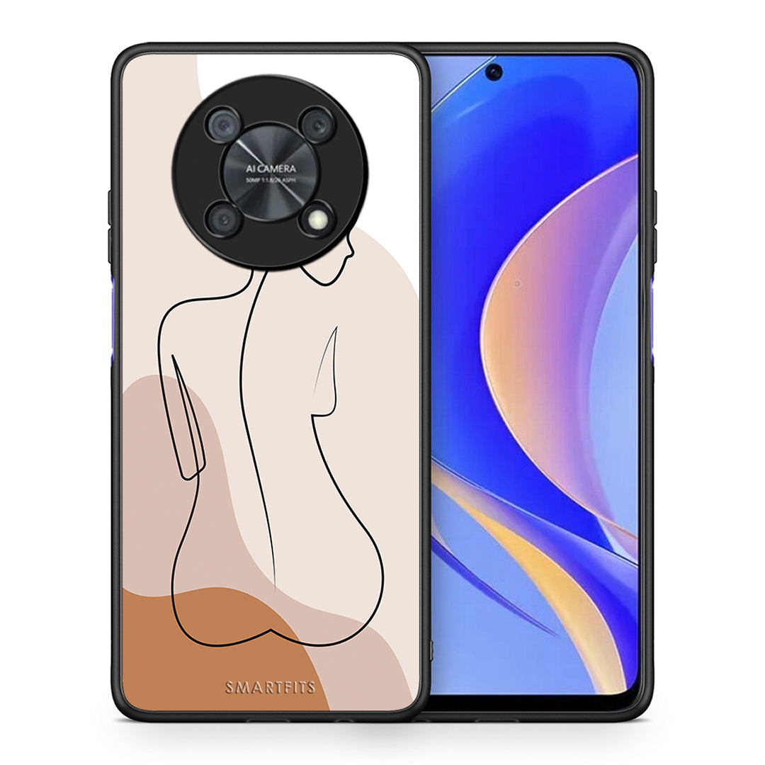 Θήκη Huawei Nova Y90 LineArt Woman από τη Smartfits με σχέδιο στο πίσω μέρος και μαύρο περίβλημα | Huawei Nova Y90 LineArt Woman case with colorful back and black bezels