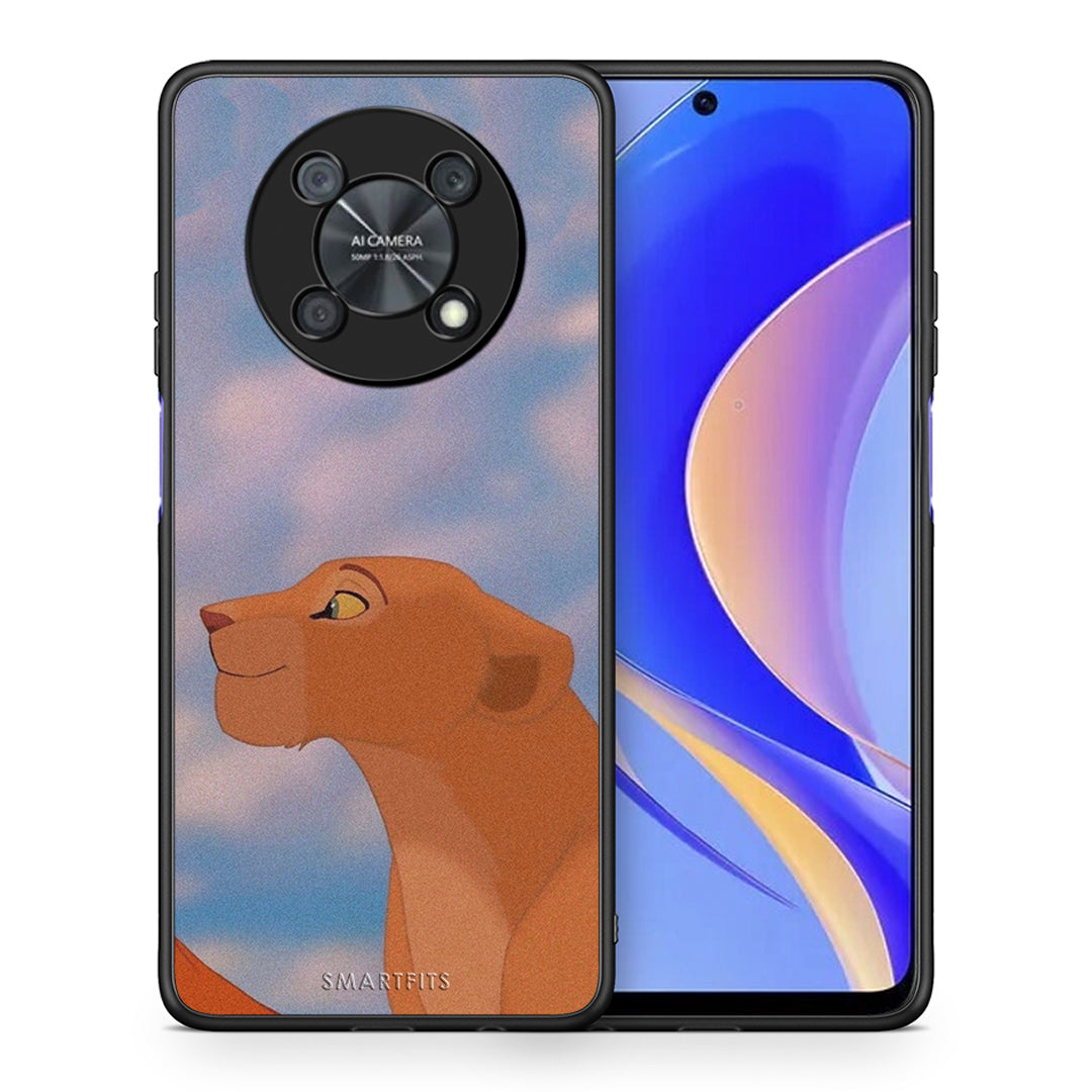 Θήκη Αγίου Βαλεντίνου Huawei Nova Y90 Lion Love 2 από τη Smartfits με σχέδιο στο πίσω μέρος και μαύρο περίβλημα | Huawei Nova Y90 Lion Love 2 case with colorful back and black bezels