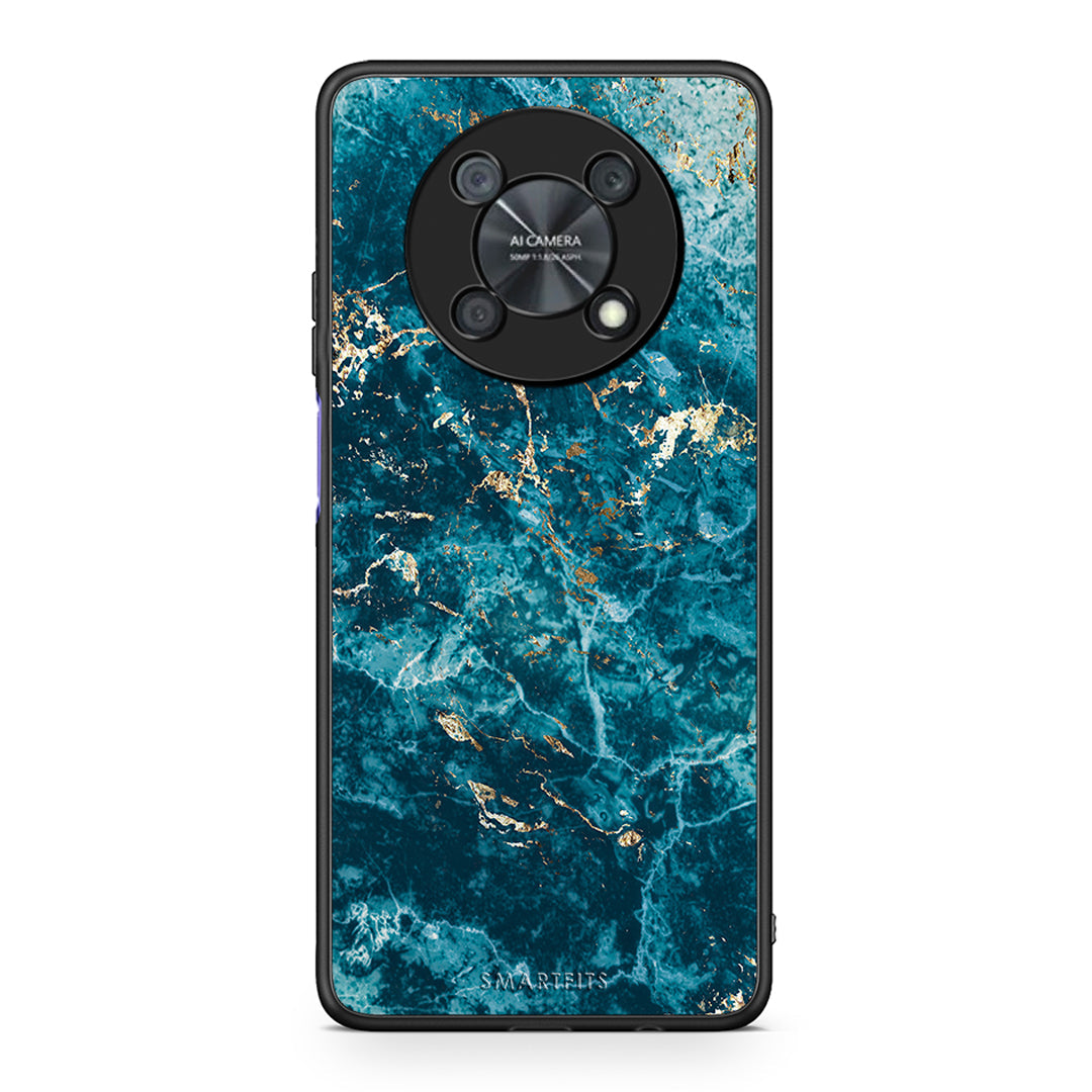 Huawei Nova Y90 Marble Blue θήκη από τη Smartfits με σχέδιο στο πίσω μέρος και μαύρο περίβλημα | Smartphone case with colorful back and black bezels by Smartfits