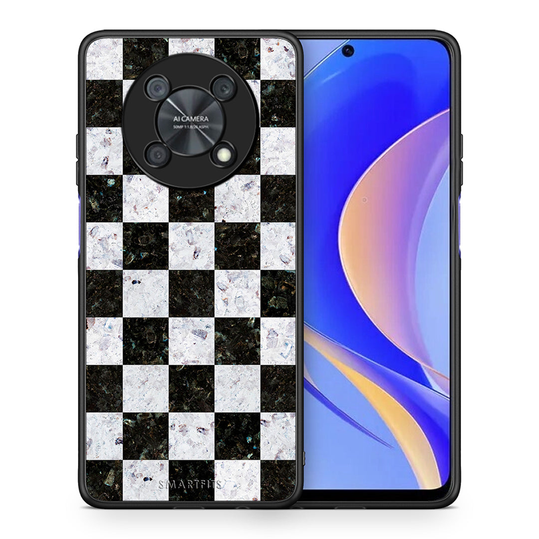 Θήκη Huawei Nova Y90 Square Geometric Marble από τη Smartfits με σχέδιο στο πίσω μέρος και μαύρο περίβλημα | Huawei Nova Y90 Square Geometric Marble case with colorful back and black bezels