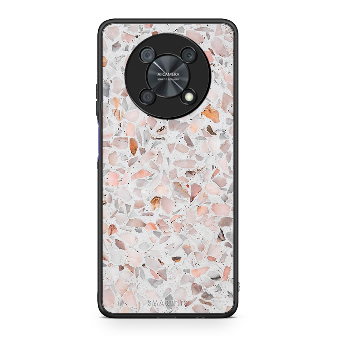 Huawei Nova Y90 Marble Terrazzo θήκη από τη Smartfits με σχέδιο στο πίσω μέρος και μαύρο περίβλημα | Smartphone case with colorful back and black bezels by Smartfits