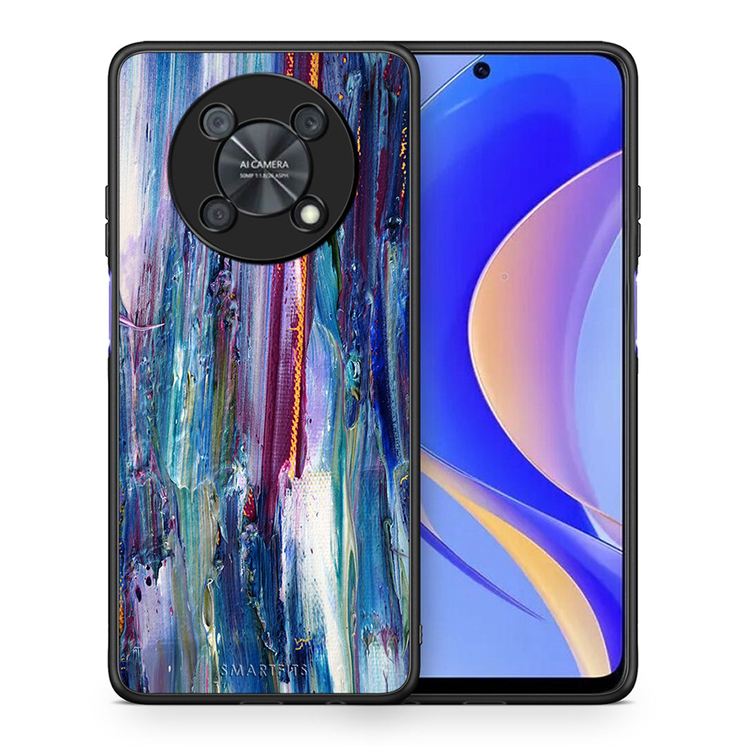 Θήκη Huawei Nova Y90 Winter Paint από τη Smartfits με σχέδιο στο πίσω μέρος και μαύρο περίβλημα | Huawei Nova Y90 Winter Paint case with colorful back and black bezels