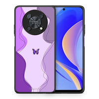 Thumbnail for Θήκη Αγίου Βαλεντίνου Huawei Nova Y90 Purple Mariposa από τη Smartfits με σχέδιο στο πίσω μέρος και μαύρο περίβλημα | Huawei Nova Y90 Purple Mariposa case with colorful back and black bezels