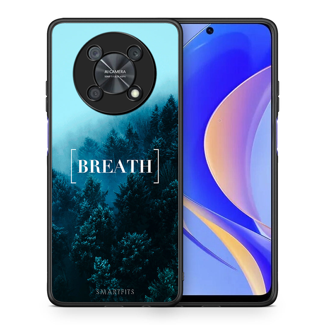 Θήκη Huawei Nova Y90 Breath Quote από τη Smartfits με σχέδιο στο πίσω μέρος και μαύρο περίβλημα | Huawei Nova Y90 Breath Quote case with colorful back and black bezels