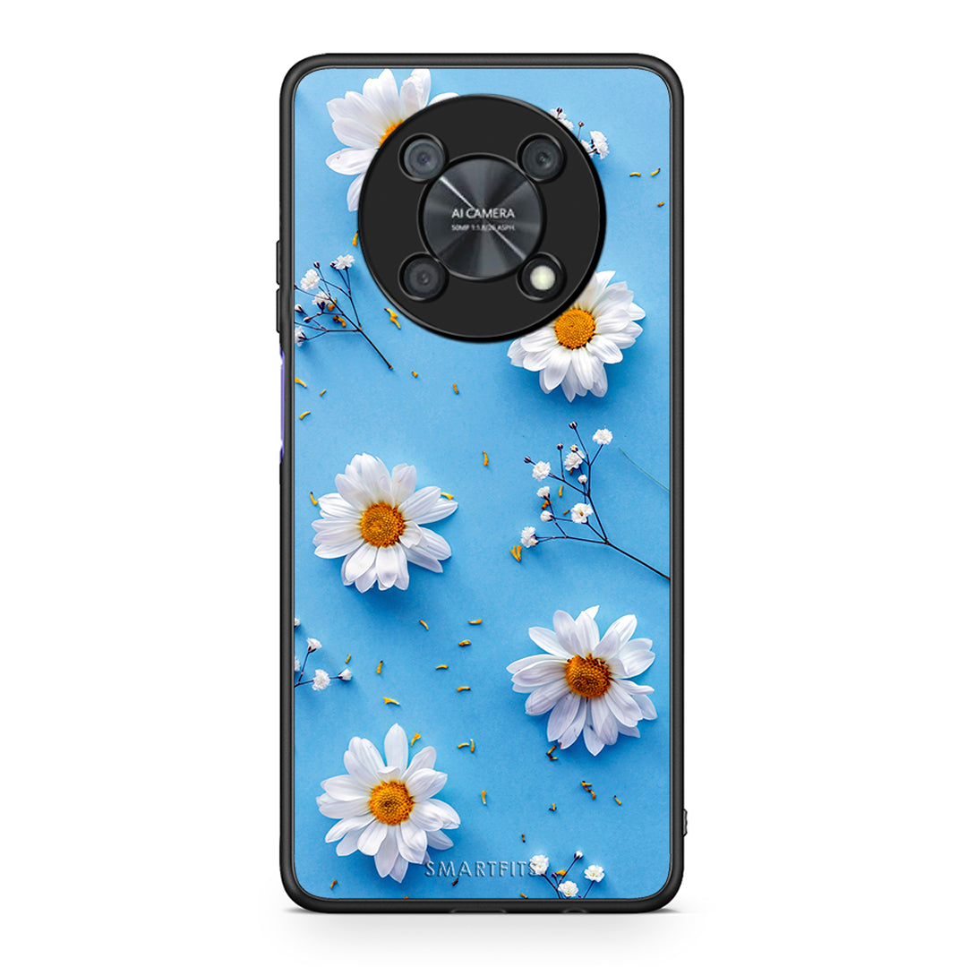 Huawei Nova Y90 Real Daisies θήκη από τη Smartfits με σχέδιο στο πίσω μέρος και μαύρο περίβλημα | Smartphone case with colorful back and black bezels by Smartfits