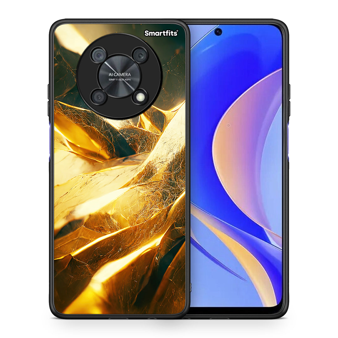 Θήκη Huawei Nova Y90 Real Gold από τη Smartfits με σχέδιο στο πίσω μέρος και μαύρο περίβλημα | Huawei Nova Y90 Real Gold case with colorful back and black bezels