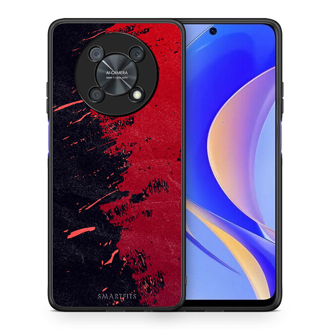 Θήκη Αγίου Βαλεντίνου Huawei Nova Y90 Red Paint από τη Smartfits με σχέδιο στο πίσω μέρος και μαύρο περίβλημα | Huawei Nova Y90 Red Paint case with colorful back and black bezels