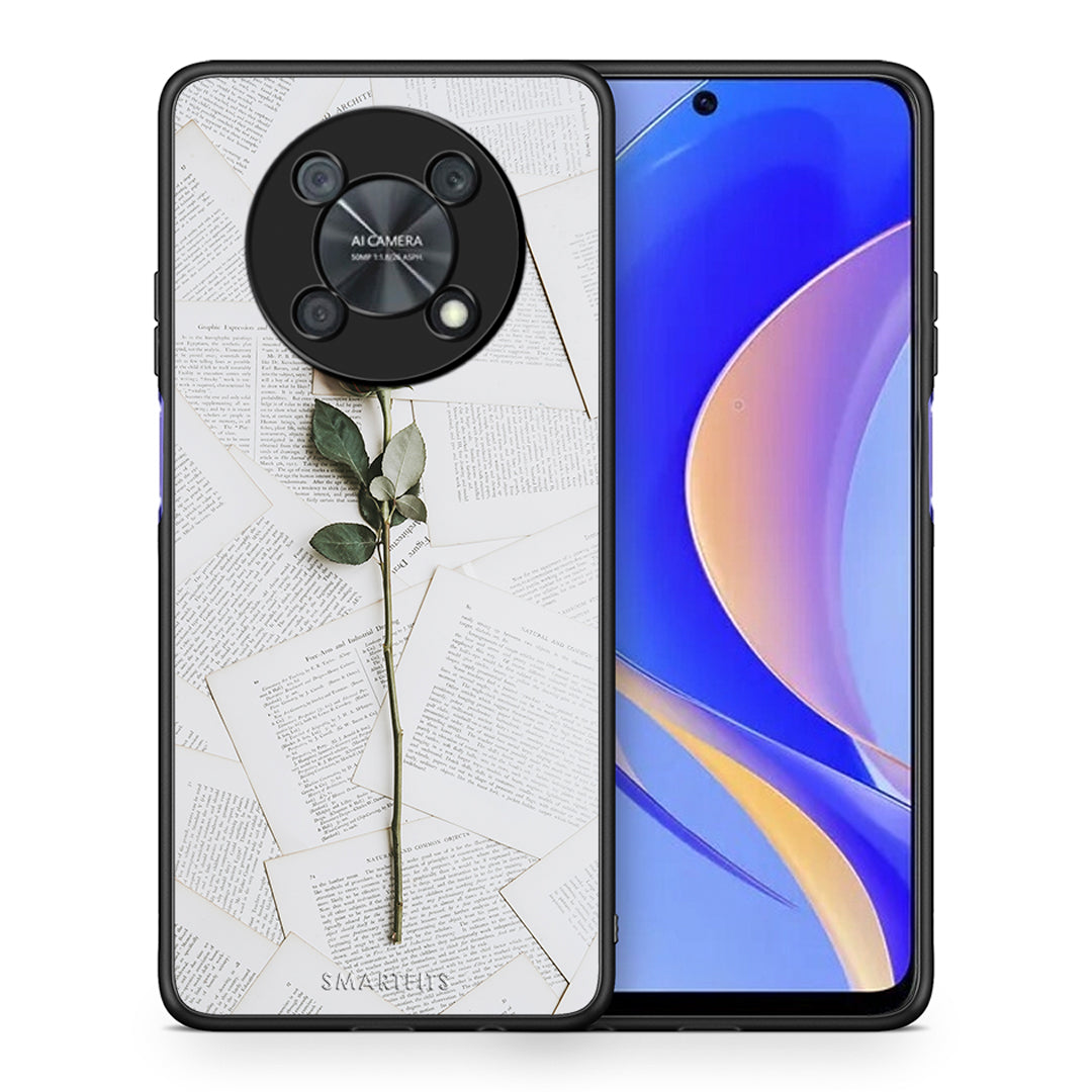 Θήκη Huawei Nova Y90 Red Rose από τη Smartfits με σχέδιο στο πίσω μέρος και μαύρο περίβλημα | Huawei Nova Y90 Red Rose case with colorful back and black bezels