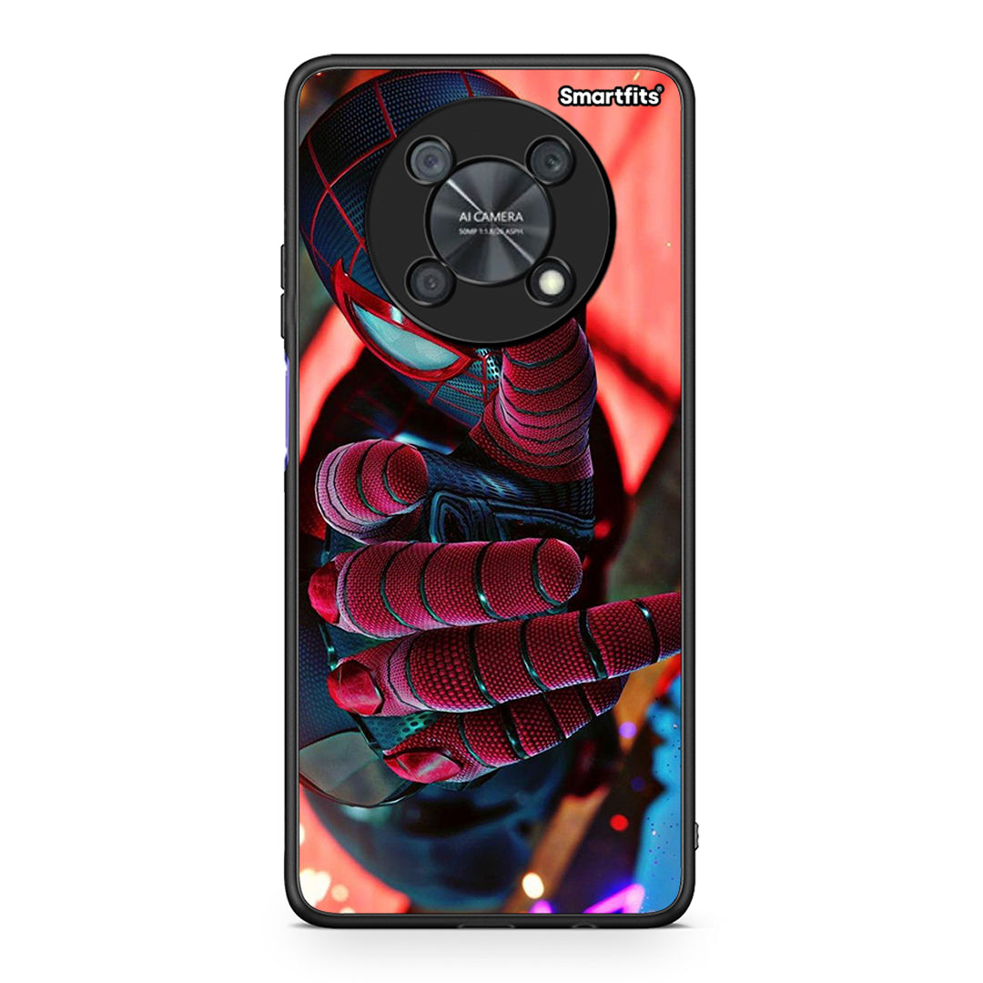 Huawei Nova Y90 Spider Hand θήκη από τη Smartfits με σχέδιο στο πίσω μέρος και μαύρο περίβλημα | Smartphone case with colorful back and black bezels by Smartfits