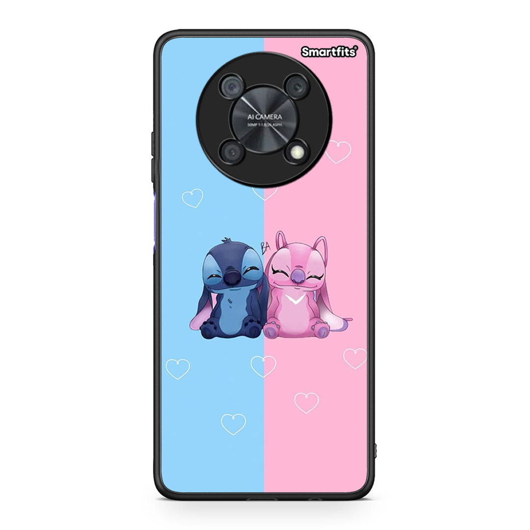 Huawei Nova Y90 Stitch And Angel θήκη από τη Smartfits με σχέδιο στο πίσω μέρος και μαύρο περίβλημα | Smartphone case with colorful back and black bezels by Smartfits