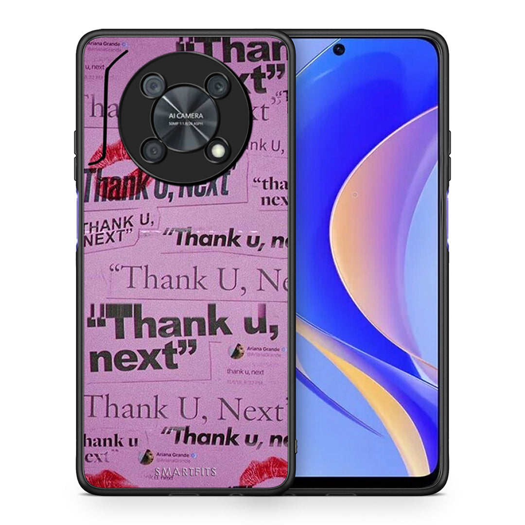 Θήκη Αγίου Βαλεντίνου Huawei Nova Y90 Thank You Next από τη Smartfits με σχέδιο στο πίσω μέρος και μαύρο περίβλημα | Huawei Nova Y90 Thank You Next case with colorful back and black bezels