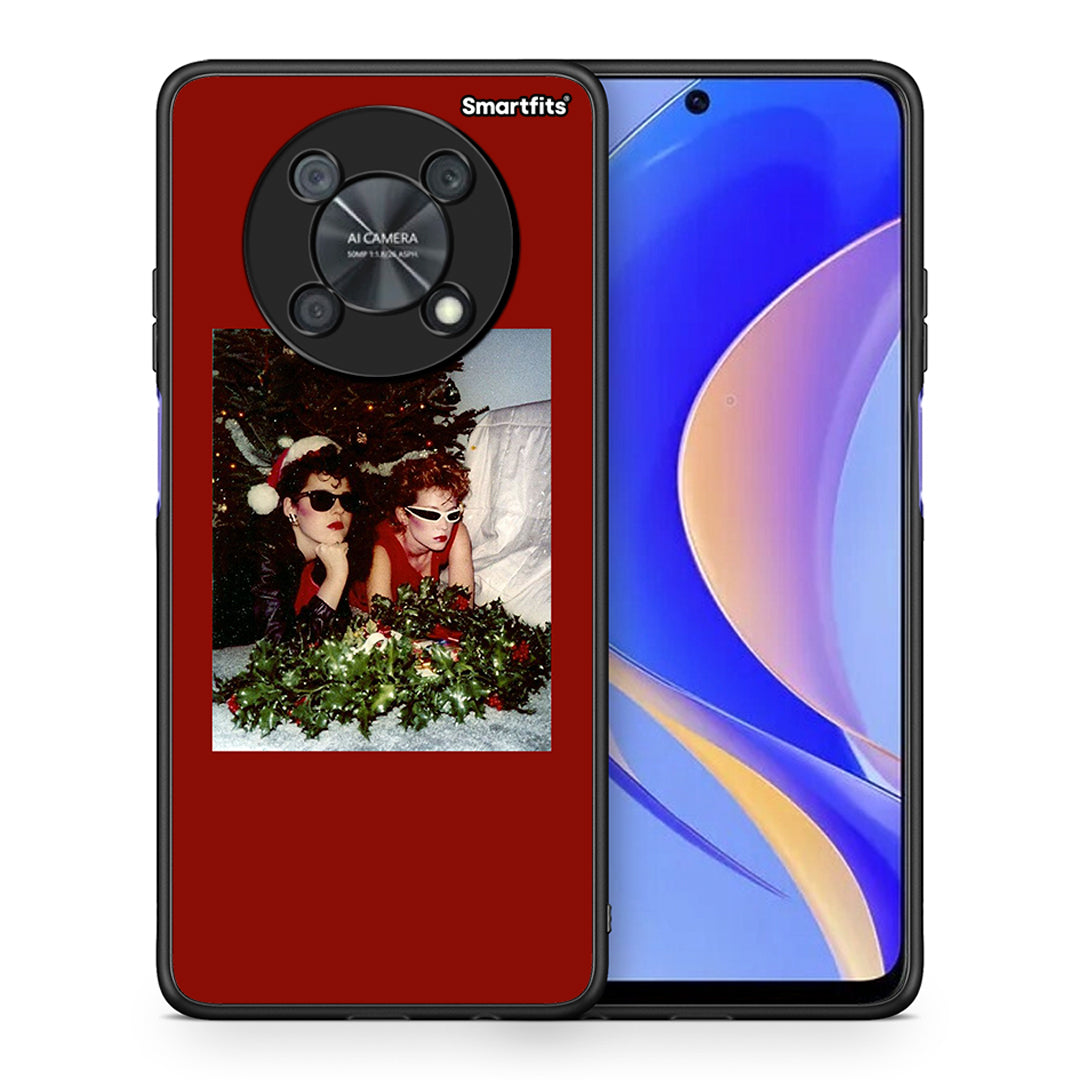 Θήκη Huawei Nova Y90 Waiting For Xmas από τη Smartfits με σχέδιο στο πίσω μέρος και μαύρο περίβλημα | Huawei Nova Y90 Waiting For Xmas case with colorful back and black bezels