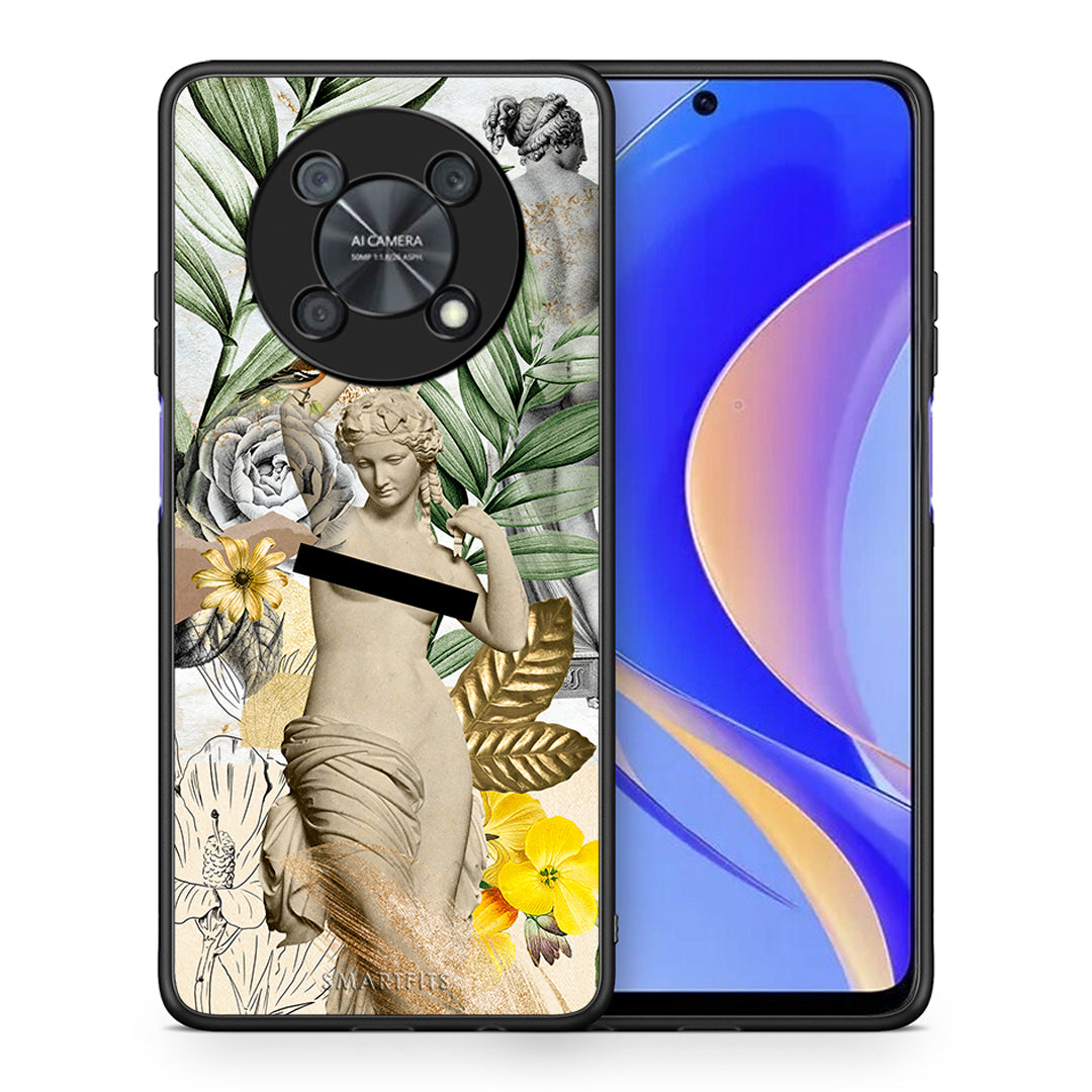 Θήκη Huawei Nova Y90 Woman Statue από τη Smartfits με σχέδιο στο πίσω μέρος και μαύρο περίβλημα | Huawei Nova Y90 Woman Statue case with colorful back and black bezels