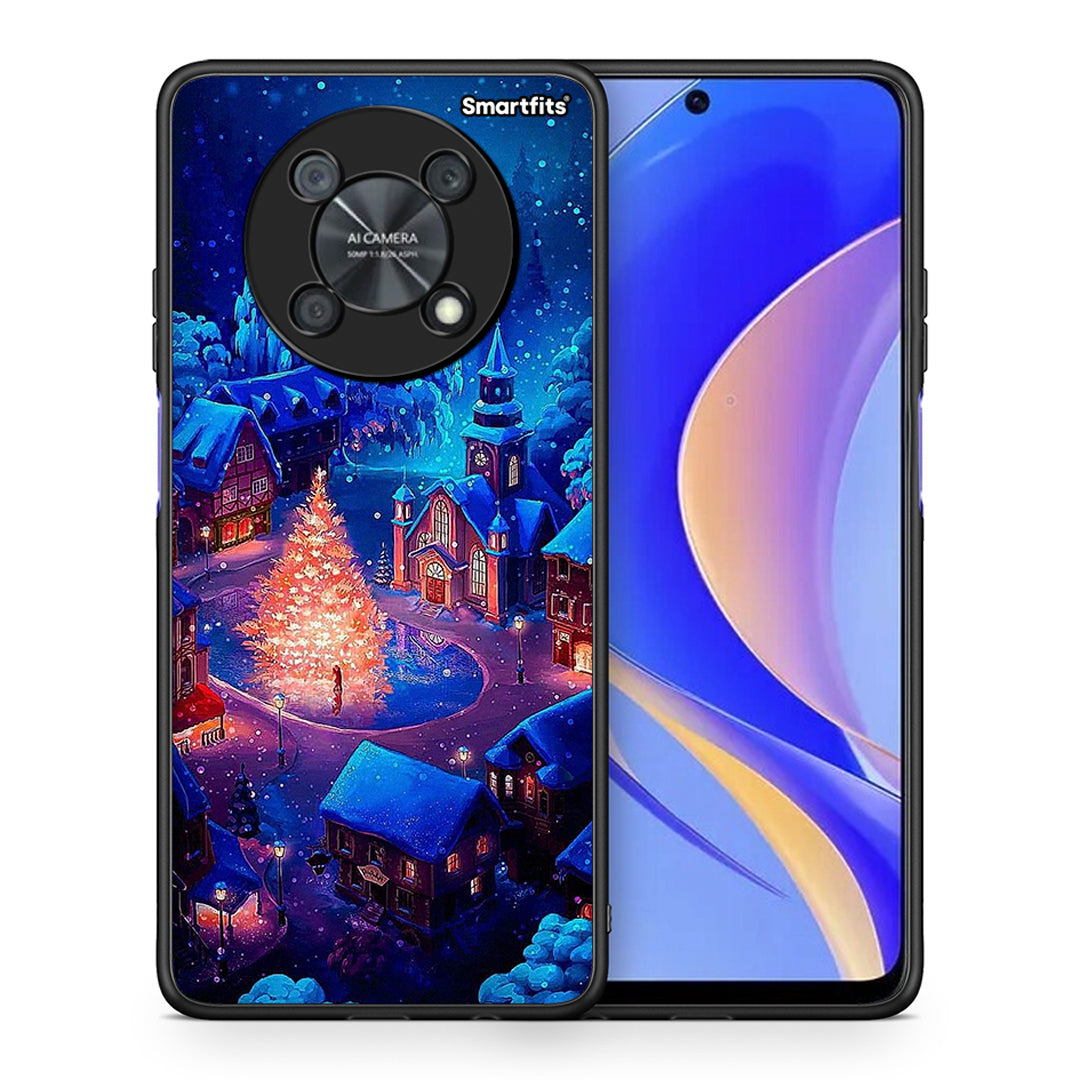 Θήκη Huawei Nova Y90 Xmas Village από τη Smartfits με σχέδιο στο πίσω μέρος και μαύρο περίβλημα | Huawei Nova Y90 Xmas Village case with colorful back and black bezels