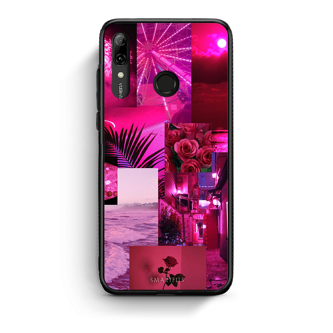 Huawei P Smart 2019 Collage Red Roses Θήκη Αγίου Βαλεντίνου από τη Smartfits με σχέδιο στο πίσω μέρος και μαύρο περίβλημα | Smartphone case with colorful back and black bezels by Smartfits